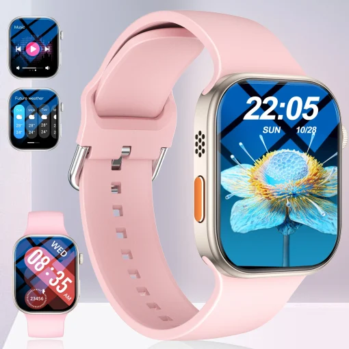 Smartwatch, alertas de interés, alertas de varias aplicaciones, llamadas y marcación inalámbricas, fondo de pantalla personalizable, compatible con IPhoneA