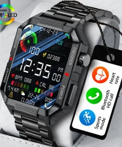 Smartwatch deportivo con GPS, seguimiento PPG + EGC, pantalla HD de 1,99, control de salud, llamadas Bluetooth