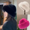 Sombrero de piel de peluche para mujer