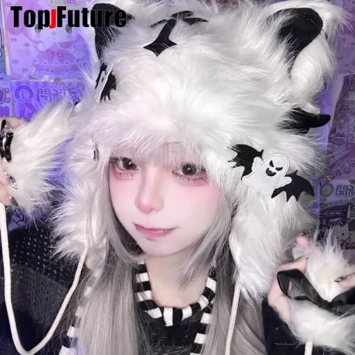 Sombrero gótico lolita Harajuku, orejas de gato