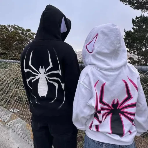 Sudadera con capucha de araña completa, Harajuku