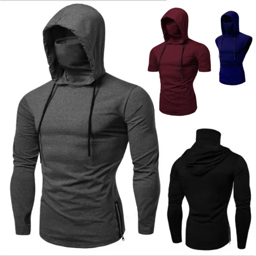 Sudadera con capucha fina para gimnasio, manga larga