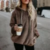 Sudadera con capucha mujer, abrigo monocromático