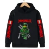 Sudadera con capucha para niños con estampado de dibujo animado clásico Ninja de alta calidad