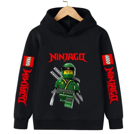 Sudadera con capucha para niños con estampado de dibujo animado clásico Ninja de alta calidad