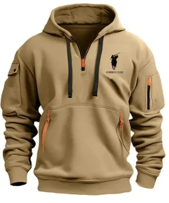 Sudadera con cremallera de múltiples bolsillos para hombre