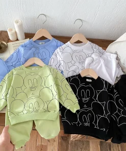 Sudadera suelta para niños estampada Mickey Mouse de Disney 2024