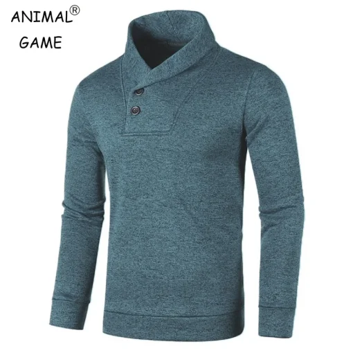 Sudaderas Hombre Media Cuello Boton