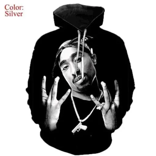 Sudaderas con capucha para hombre, rapero, cantante de rock, Tupac