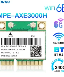 Tarjeta WiFi mini PCI-E AX210 WiFi 6E 5374 Mbps