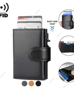 Tarjetero de crédito RFID, monederos para hombre