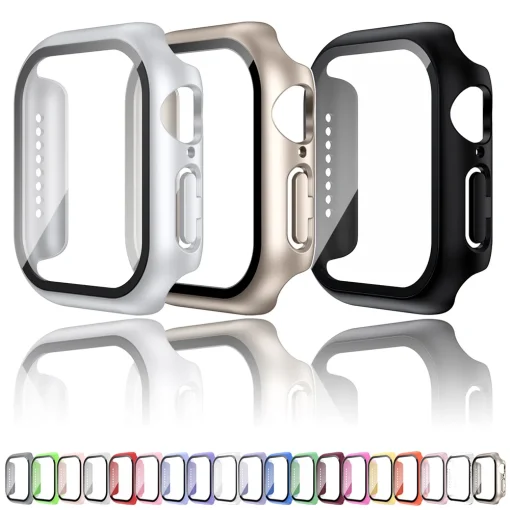 Templado vidrio+funda para iWatch