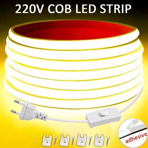 Tira LED 220V Alta Luminosidad COB LED Impermeable 220V