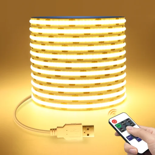 Tira LED COB 5V de alta densidad RA90