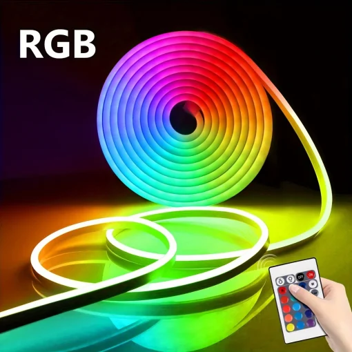 Tira LED RGB de neón de silicona flexible de 1M