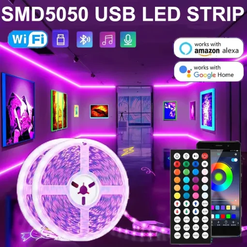 Tira LED USB 1-30M Luz RGB 5050