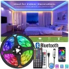 Tira LED adhesiva de 1 a 30 m de RGB, con cadena de hielo de 5 V 5050, Bluetooth, para decoración infantil