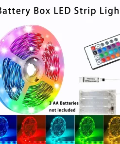 Tira LED cambiante a color, flexible, con batería y control remoto, para retroiluminación de TV, bares, armarios y bricolaje de dormitorio