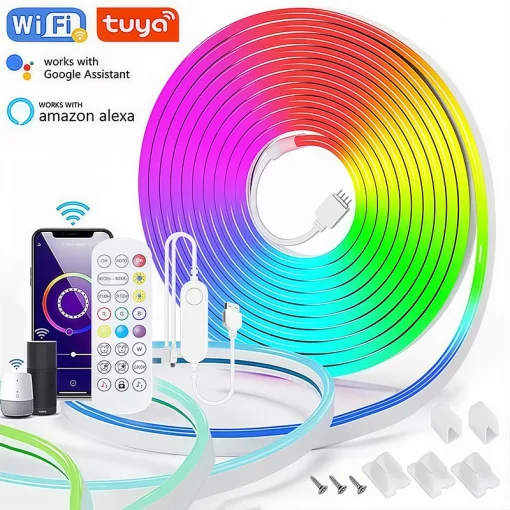 Tira LED neón RGB 5V USB 5M impermeable WiFi