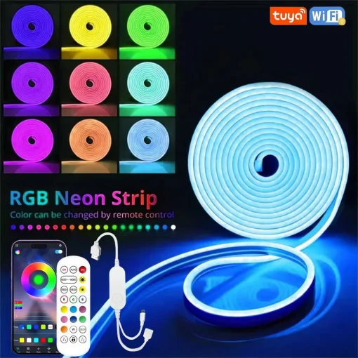 Tira RGB de neón LED USB 5 V de 1 a 5 m