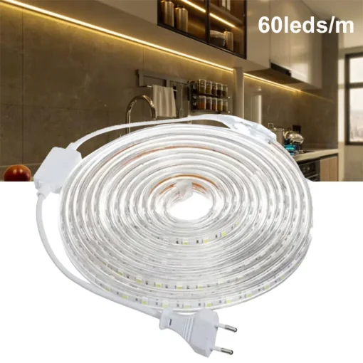 Tira de LED impermeable de 220V de alto brillo