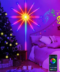 Tira de luces LED inteligente, guirnalda de fuegos artificiales DIY, Bluetooth