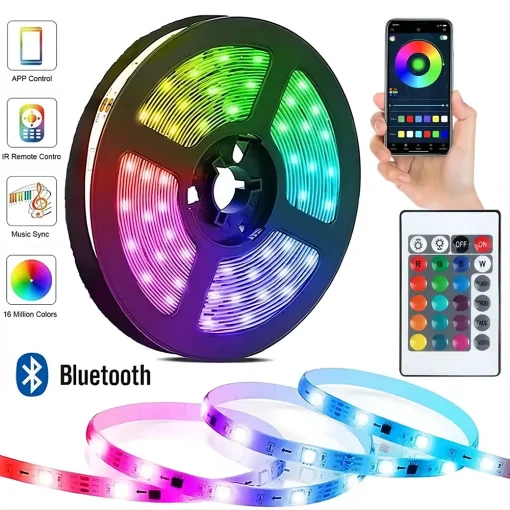 Tira de luz LED de cinta flexible RGB USB Bluetooth de 5050 SMD