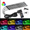 Tiras de luz ambiente LED RGB universales para coche