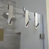 Toallero baño gancho tras puerta ducha cristal acero