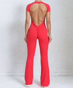 Traje de una pieza de manga larga para mujer, mono deportivo sin espalda, enterizo push-up, ropa de yoga de secado rápido, body para ejercicios