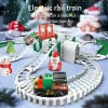 Tren eléctrico de juguete con pista de Navidad