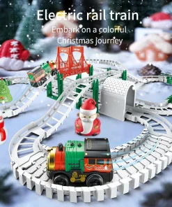 Tren eléctrico de juguete con pista de Navidad