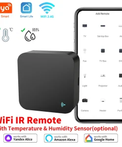 Tuya IR Control Remoto WiFi para TV Acondicionador Termómetro Higrómetro Compatible con Alexa y Google Home Link Tuya