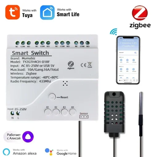 Tuya Zigbee 4 Gang Interruptor inteligente