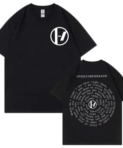 Twenty One Pilots Camiseta impresa con la letra Overcompensate