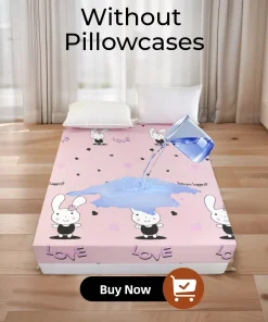 UPzo Polyester 360° impermeable Sábana bajera estampada Solo (sin funda de almohada) Elástico en torno a la cubierta King Size