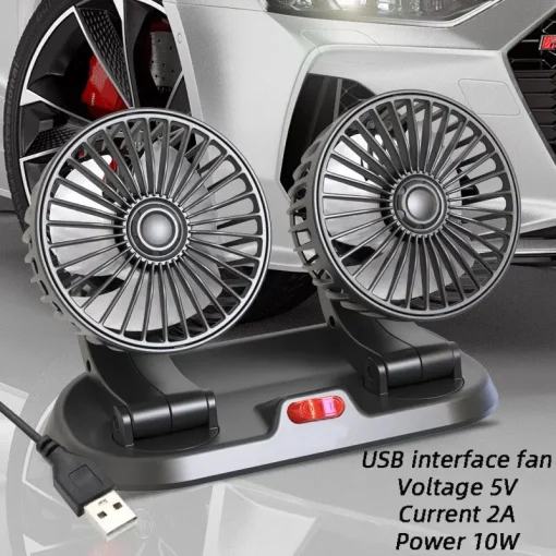 Ventilador de Coche USB de Viento Ajustable