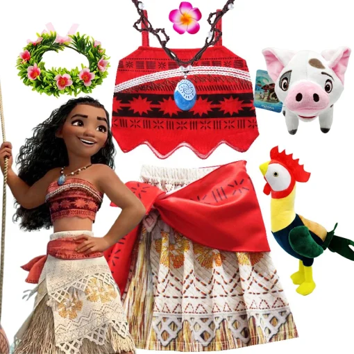 Vestido De Moana Vaiana Niña Princesa Disney