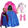 Vestido Disney Anna con capa para niños, disfraz de princesa de carnaval, ropa de fiesta de Frozen, vestido de gala de Anna para Halloween