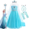 Vestido Elsa Disney para niñas, disfraz de Reina de las Nieves