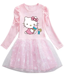 Vestido HELLO KITTY Dibujos animados, bonitos para niñas