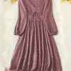 Vestido Midi con Cuello en V para Mujer Talla Grande XL-5XL