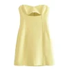 Vestido Mini Calado Sin Tirantes TRAF-Women