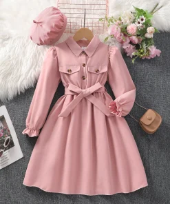 Vestido casual y elegante manga larga para chicas