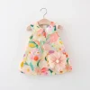 Vestido con collar de muñeca y bolso floral para niña