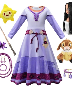 Vestido de princesa Asha Cosplay Halloween