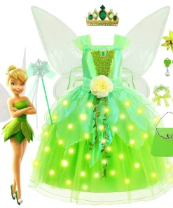 Vestido de princesa Campanilla verde