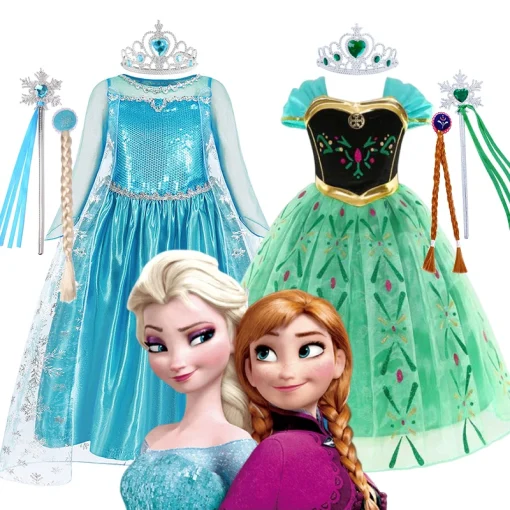 Vestido de princesa Elsa Anna de Disney