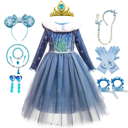 Vestido de princesa Elsa de Frozen 2024 de Disney