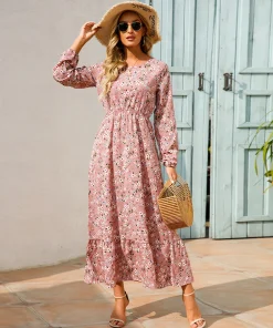 Vestido largo de mujer bohemio para primavera y verano 2023